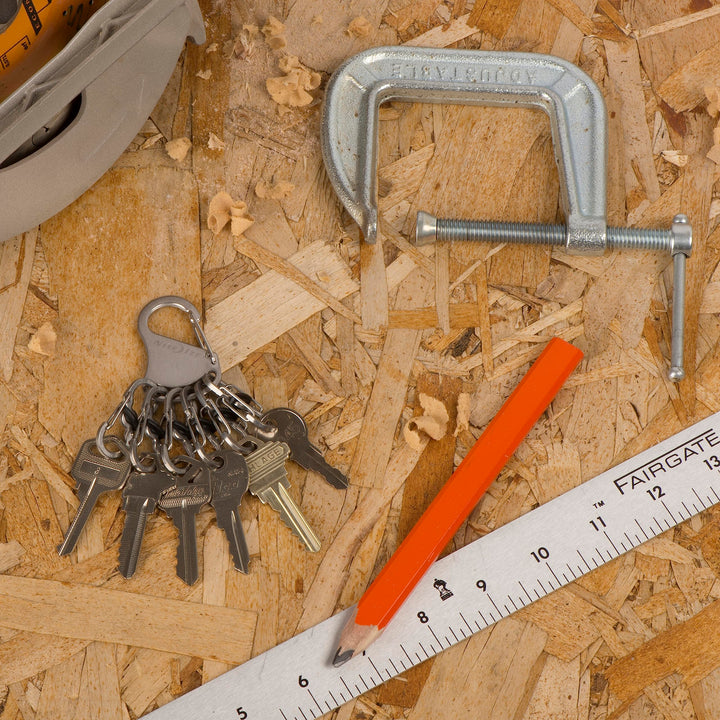 KeyRack Locker Steel S-Biner - Heavy-Duty Carabiner Clip for Keys - Small S-Biner MicroLocks for Key Holders - Stainless Steel Keychain Accessories &amp; Organizers