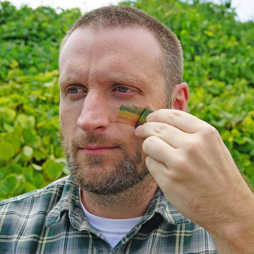 CAMO-UP Face Paint, Military Hunting, Dark Green/Light Green/Brown