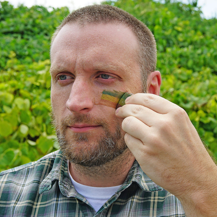 CAMO-UP Face Paint, Military Hunting, Dark Green/Light Green/Brown