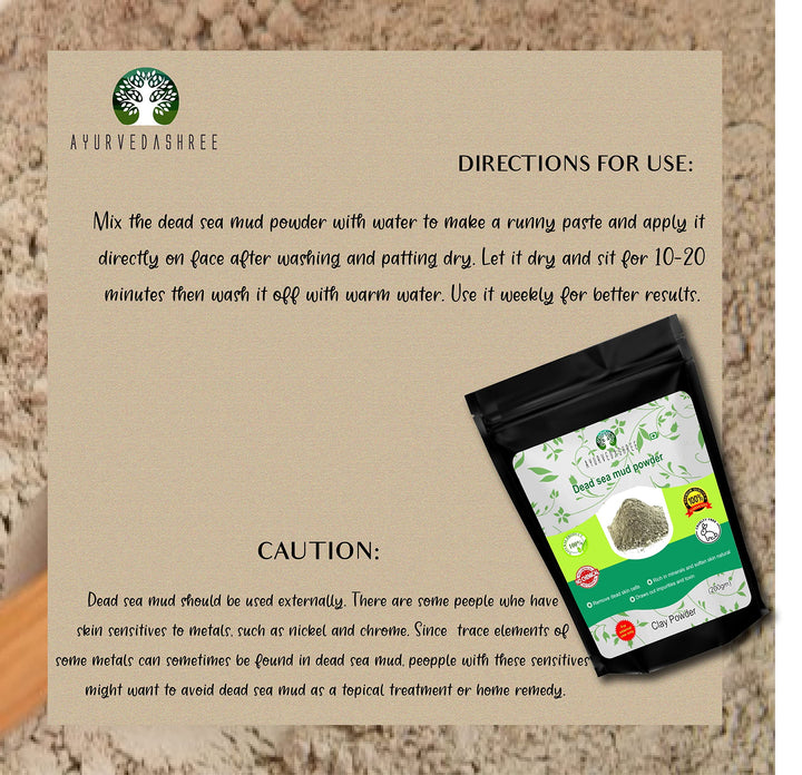 Dead Sea Mud 200 Gm | Nourishes Exfoliates Softens &amp; Detoxify the Skin | DRY CLAY POWDER | 100% Only Dead Sea mud powder | Skin care | Facial Mask