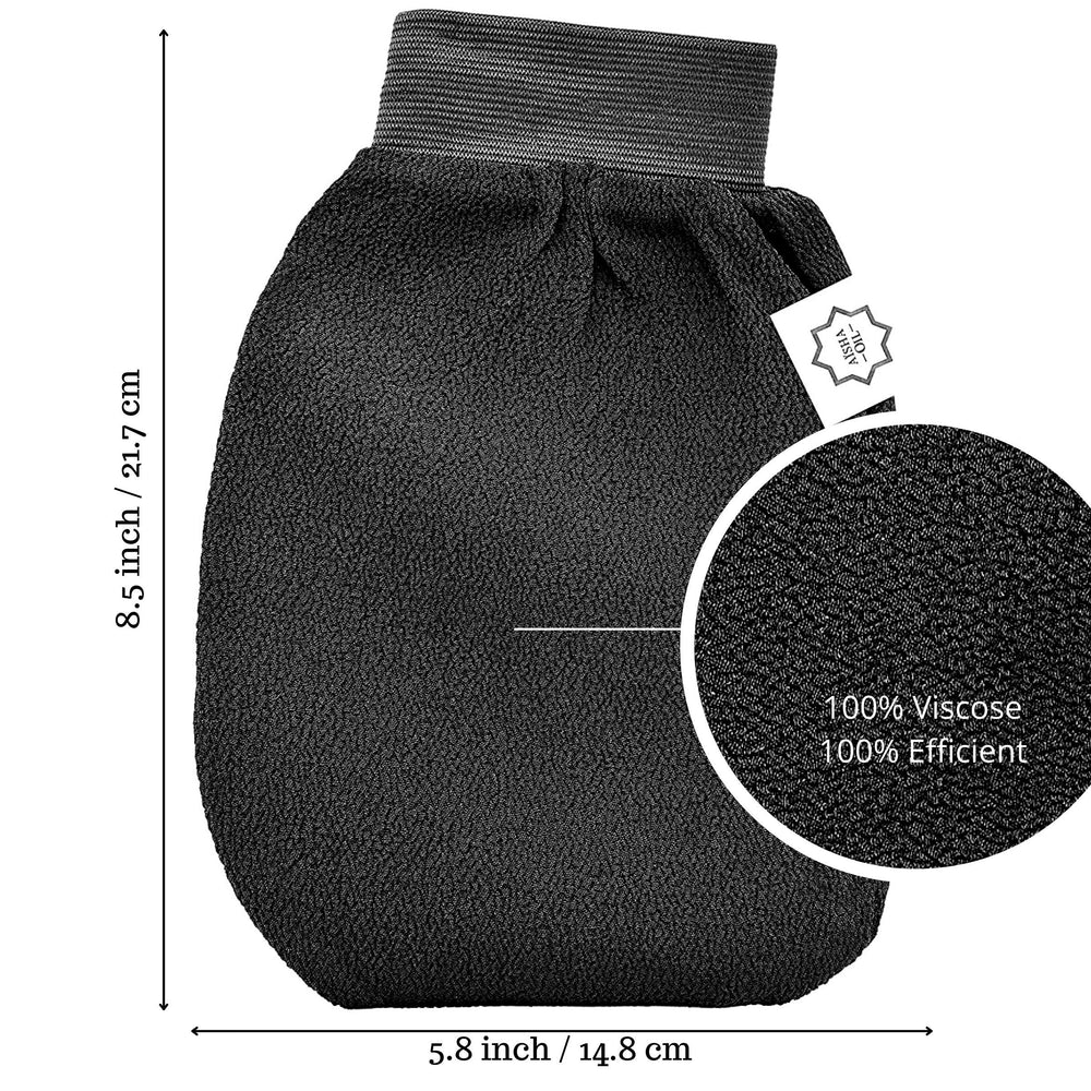 Moroccan Exfoliating Glove By | Skin-Rejuvenating Body Scrub Glove | Kessa Hammam Exfoliator Mitt For Men & Women | Spa Grade Shower Scrubbing Mitten | Remove Dead Skin Cells | 1-Pack