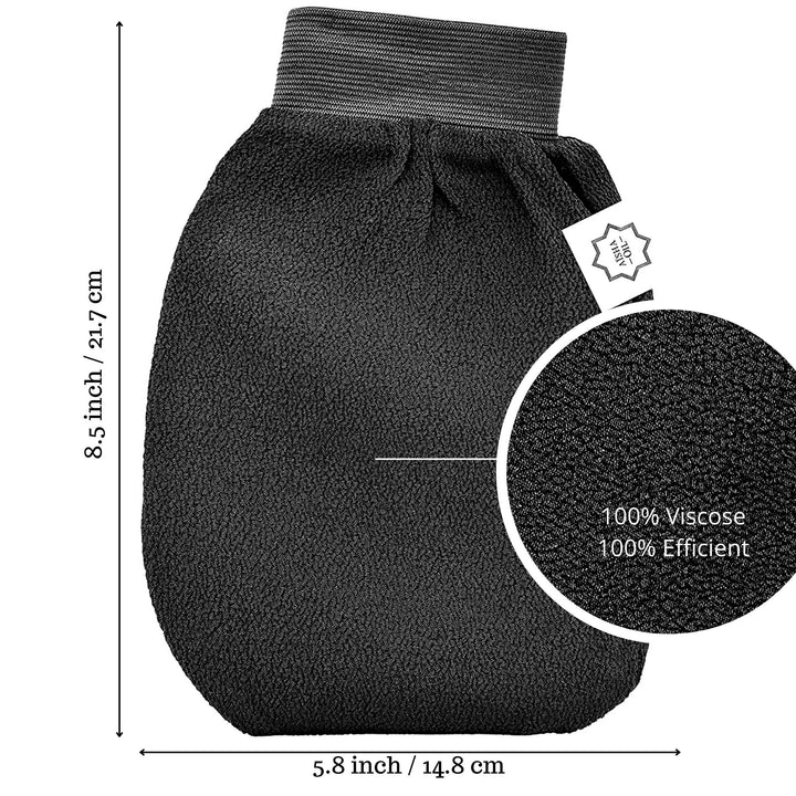 Moroccan Exfoliating Glove By | Skin-Rejuvenating Body Scrub Glove | Kessa Hammam Exfoliator Mitt For Men &amp; Women | Spa Grade Shower Scrubbing Mitten | Remove Dead Skin Cells | 1-Pack