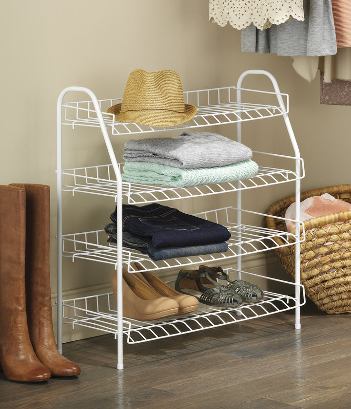 4-Tier Closet Shelves, White