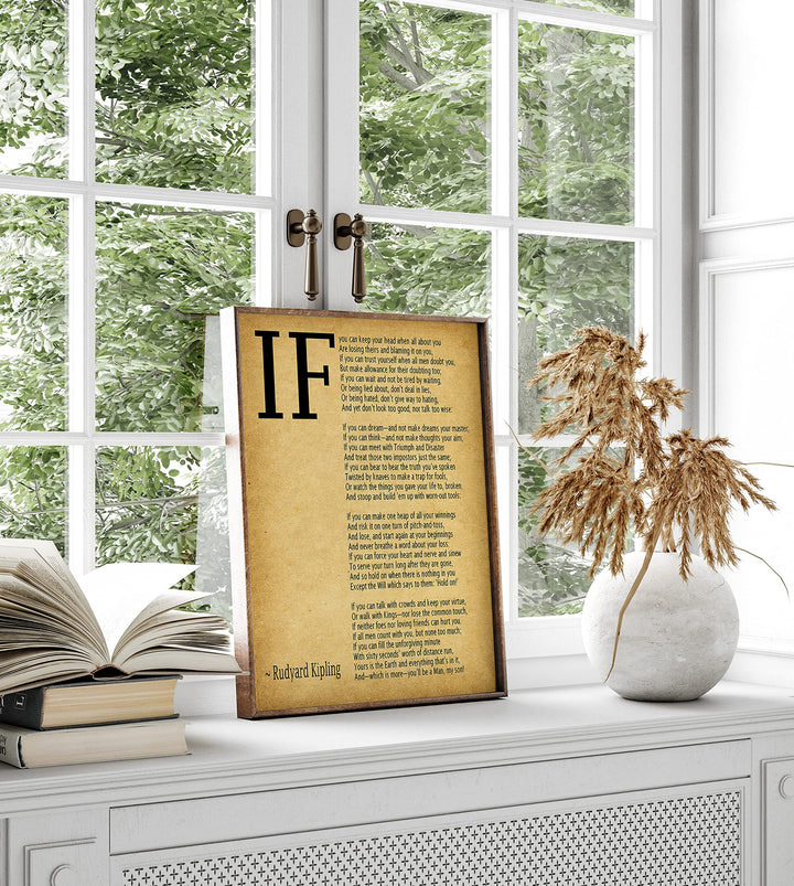 IF Poem Art Print IF Poem by Rudyard Kipling Art Print IF Poster If Poem Poster If Poem Print If Poem Wall Art If you can If by Kipling Poem (8.3 x 11.7 (A4), Vintage)