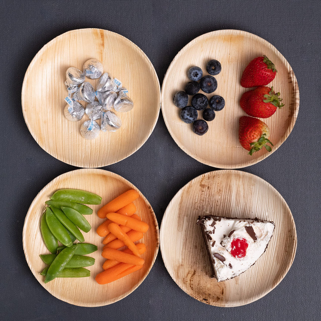Naturally Chic 6 Round Disposable Palm Leaf Plates - 25