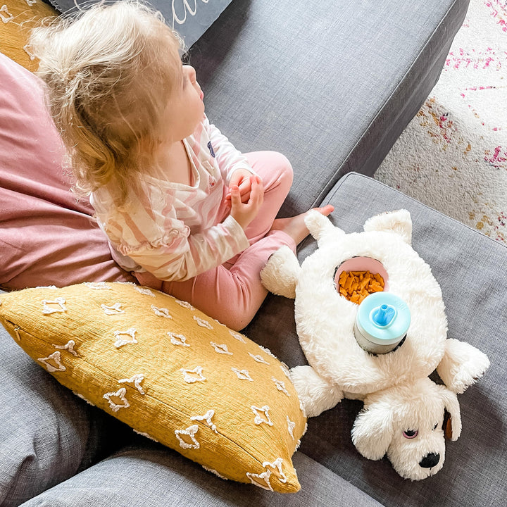 Cup Cozy Critters Dog Cup Holder for Kids-Keep Drinks Close. Stop Spills. Use it Anywhere-Couch, Bed, car/RV, Park, Camping and More!