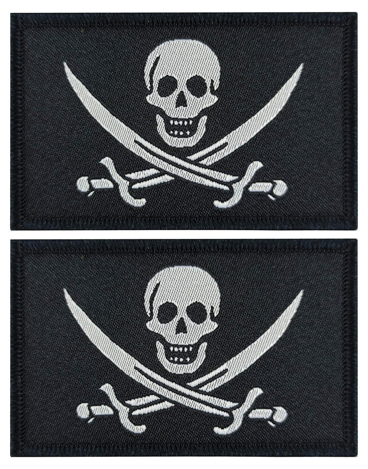 2 Pack Pirate Jack Rackham Flag Patch Pirate Skull Flags Tactical Patch Pride Flag Patch for Clothes Hat Patch Team Military Patch