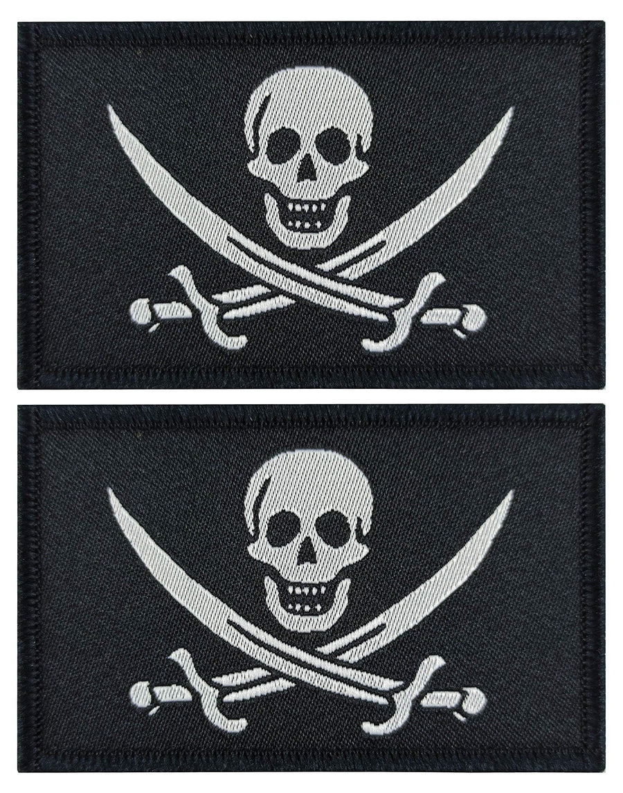2 Pack Pirate Jack Rackham Flag Patch Pirate Skull Flags Tactical Patch Pride Flag Patch for Clothes Hat Patch Team Military Patch