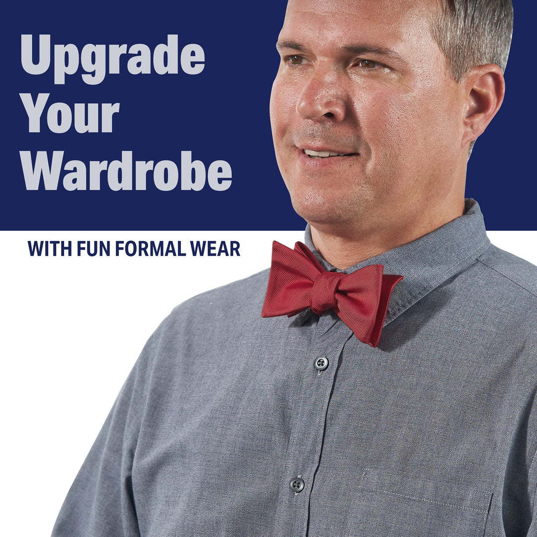 Self Tie Bow Ties For Men Tuxedo Bow Tie (Burgundy)