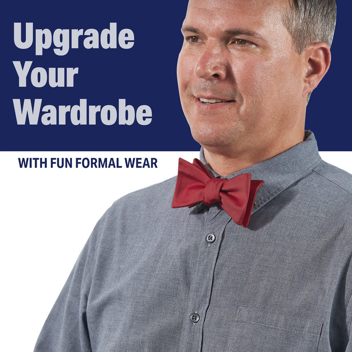 Self Tie Bow Ties For Men Tuxedo Bow Tie (Burgundy)