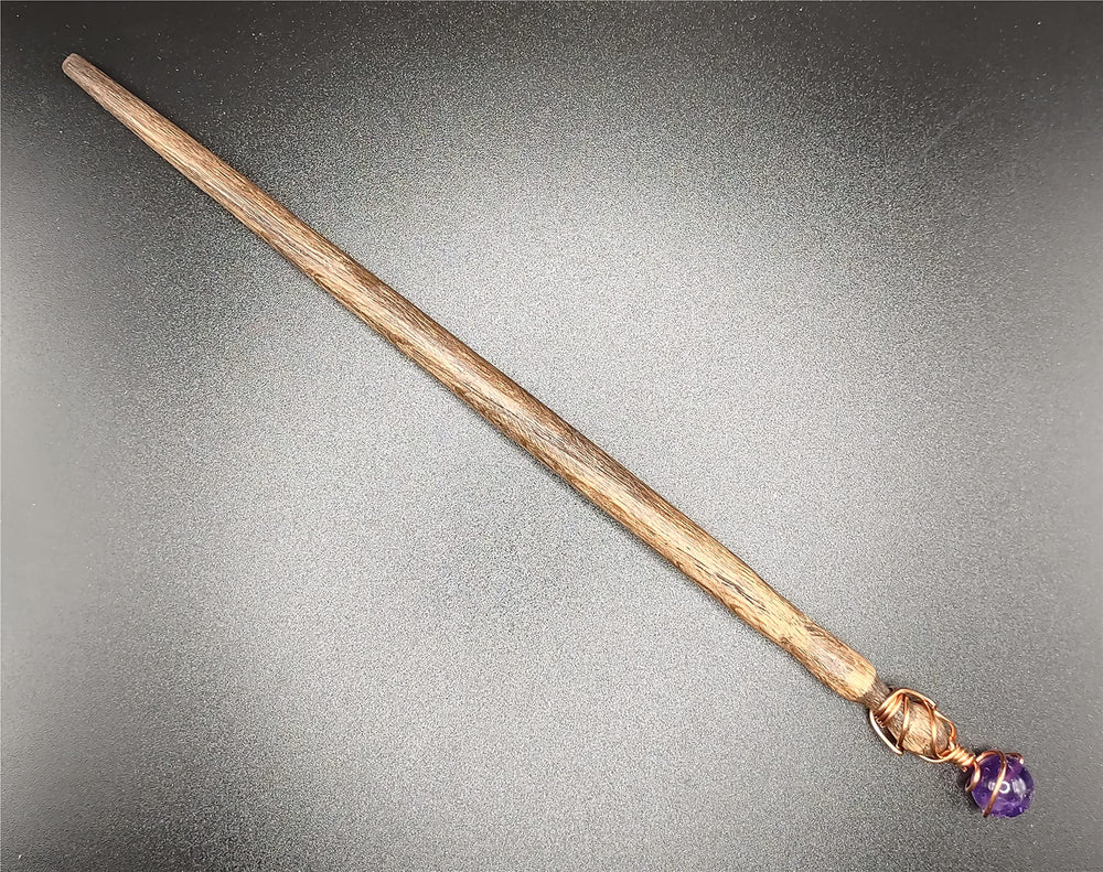 Amethyst Crystal Ball Oak Magic Wand