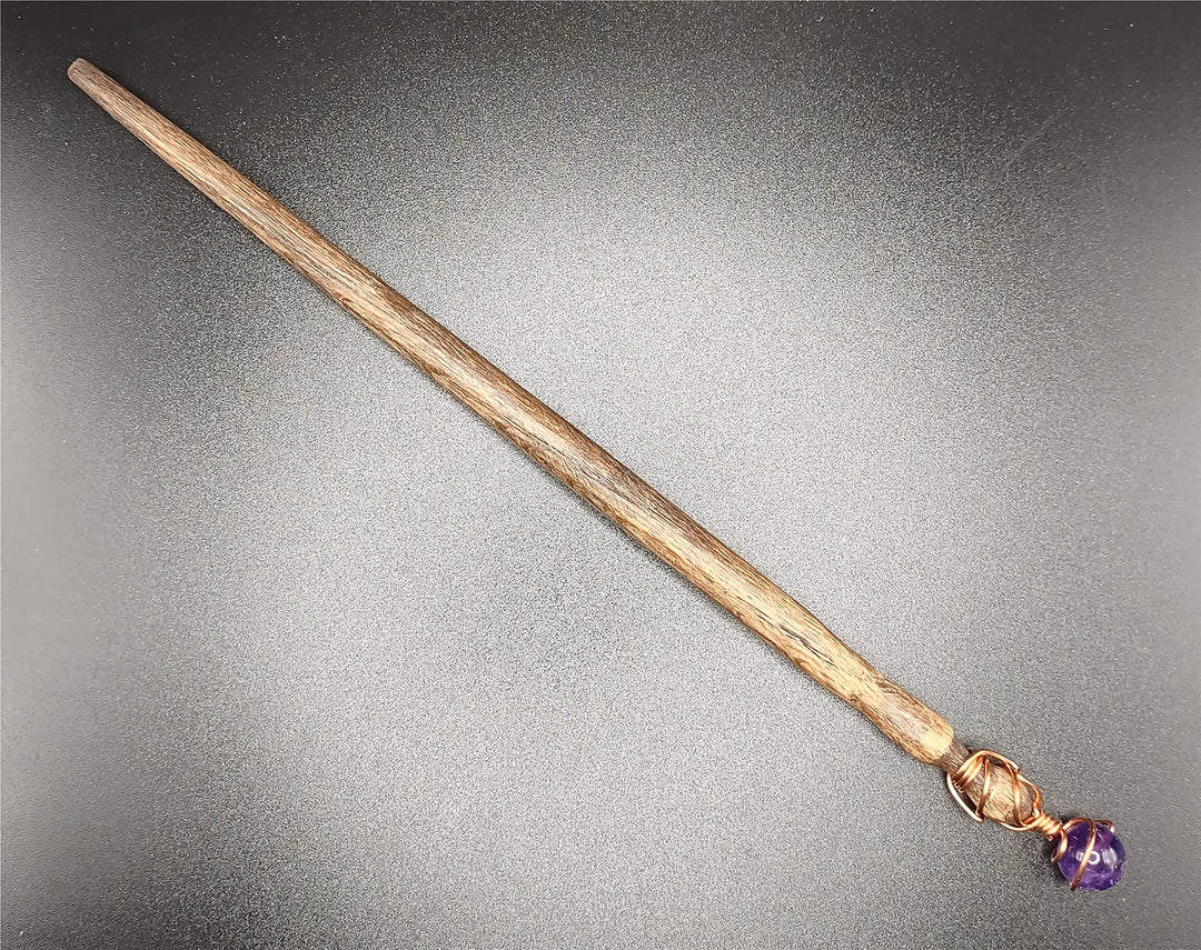 Amethyst Crystal Ball Oak Magic Wand