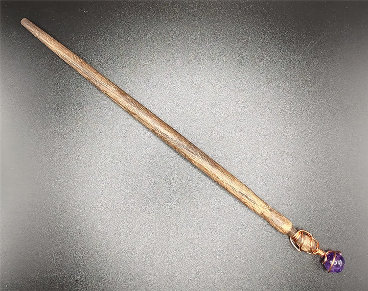 Amethyst Crystal Ball Oak Magic Wand
