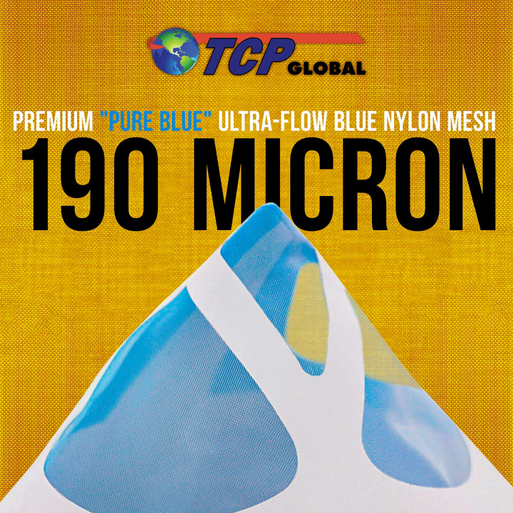 250 Pack of Paint Strainers with Fine 190 Micron Filter Tips - Premium Pure Blue Ultra-Flow Blue Nylon Mesh - Cone Paint Filter Screen