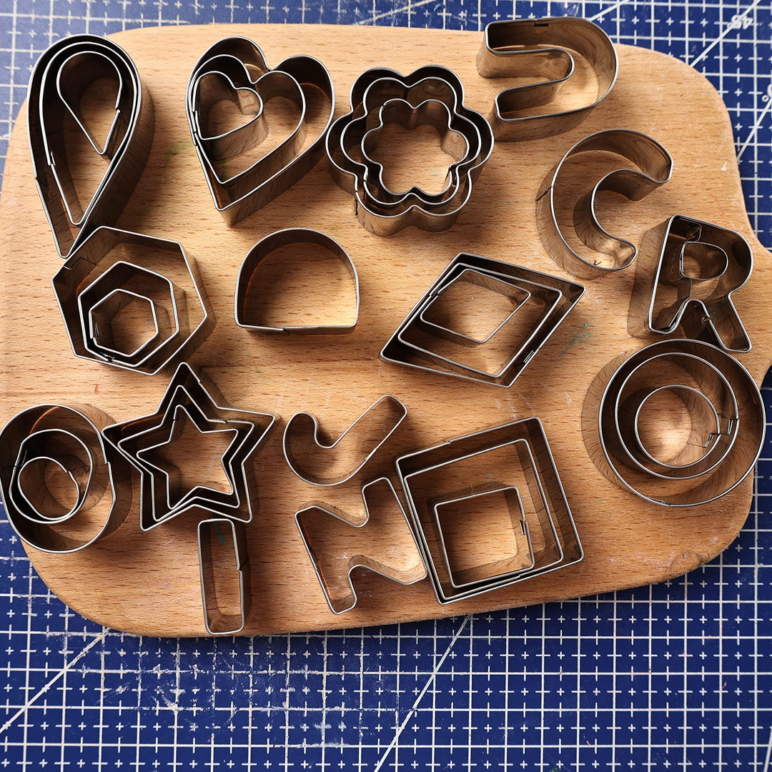 37pcs Polymer Clay Cutters,Stainless Steel Cutter Tools Molds for Earring Jewelry Making