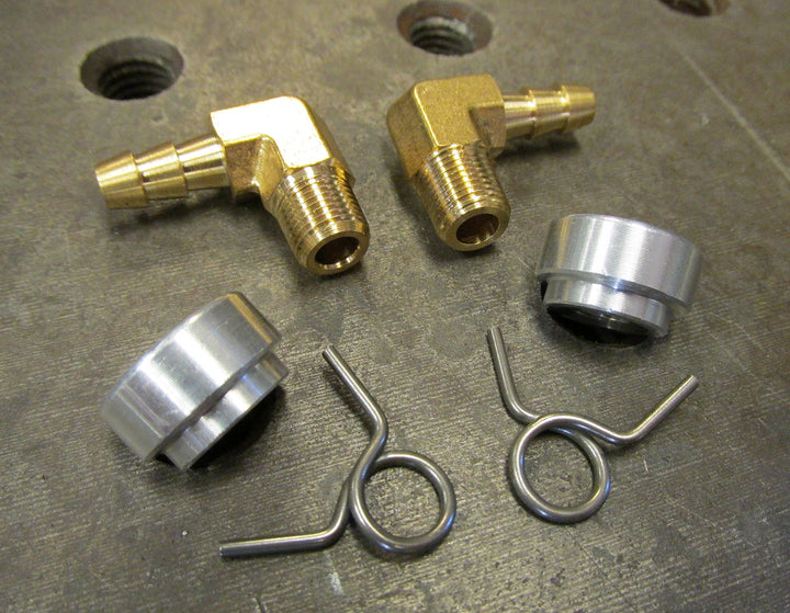 Aluminum Motorcycle Gas Tank Fuel Gauge Oil Bag Sight Window - Yellow Tygon Hose Style External Fuel Gauge - Alum Bungs - Chopper Bobber Cafe Racer Harley (YEL/AL)