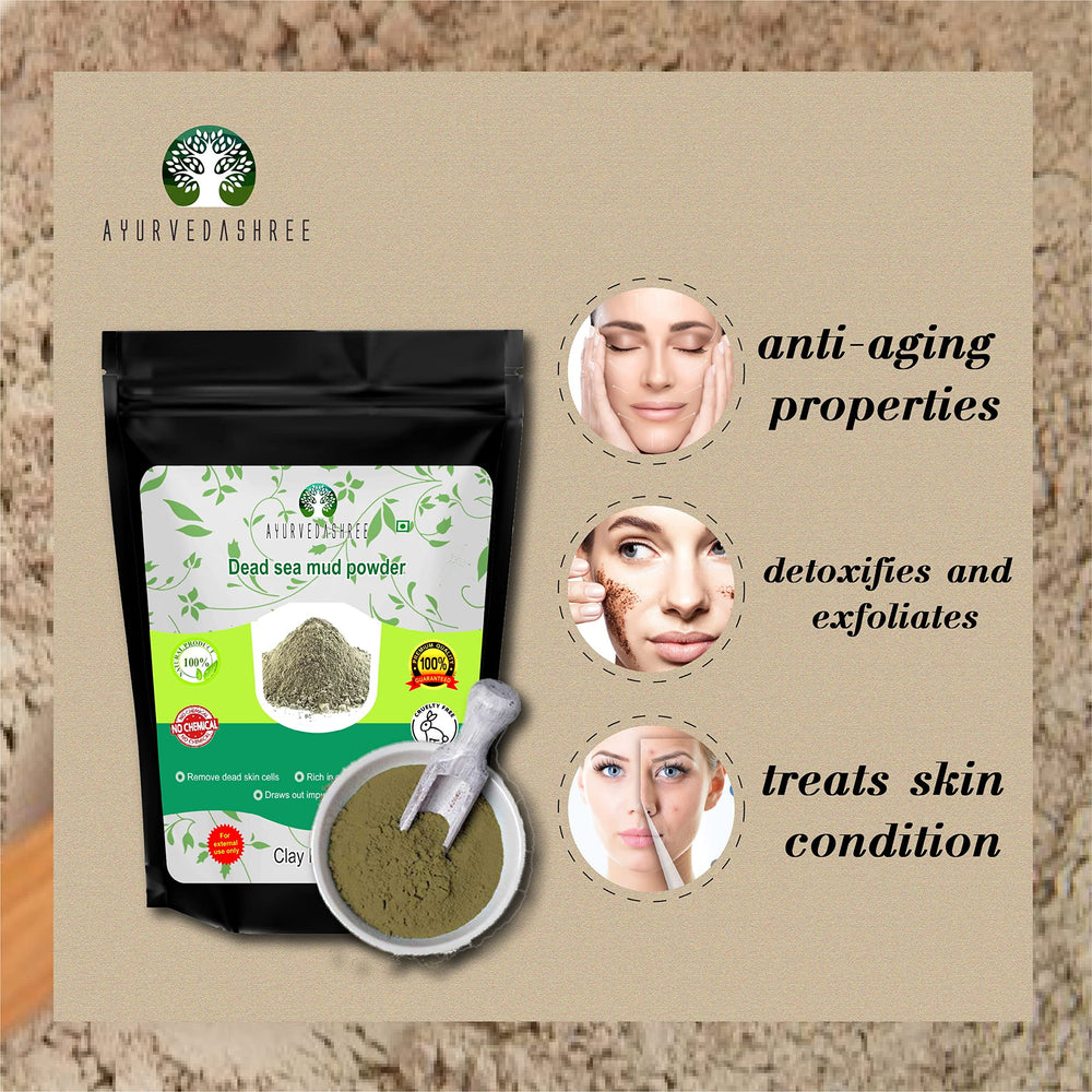 Dead Sea Mud 200 Gm | Nourishes Exfoliates Softens & Detoxify the Skin | DRY CLAY POWDER | 100% Only Dead Sea mud powder | Skin care | Facial Mask