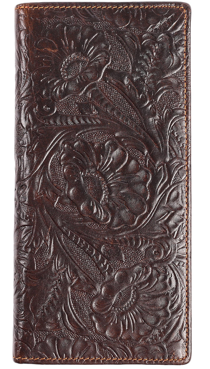 Womens Ladies Genuine Leather Wallet Long Embossing Bif