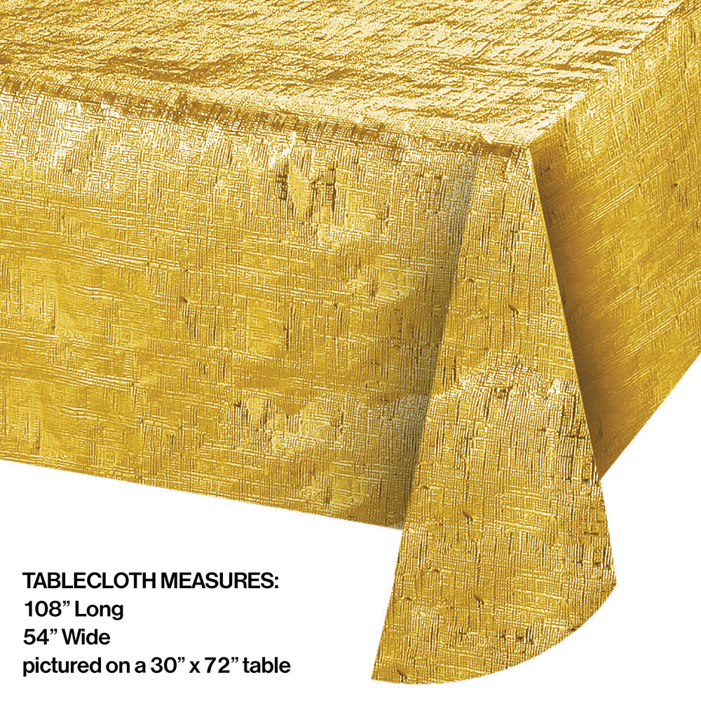 38321 Metallic Tablecover, 54 by 108, Gold
