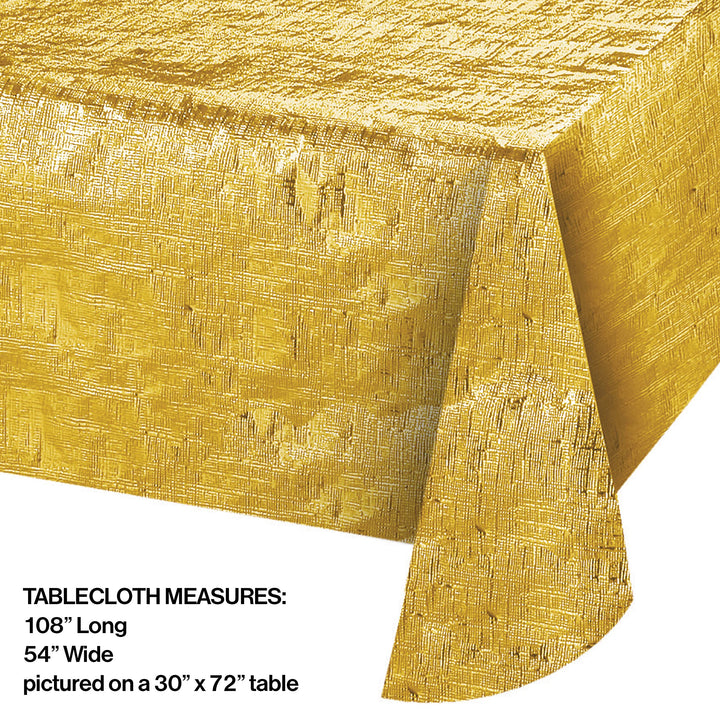 38321 Metallic Tablecover, 54 by 108, Gold