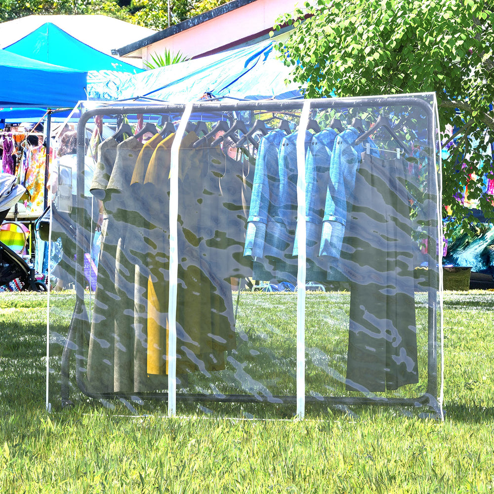 6ft Clothes Garment Rack Cover for Open Closet Clear Showerproof Cover ONLY (72x24)