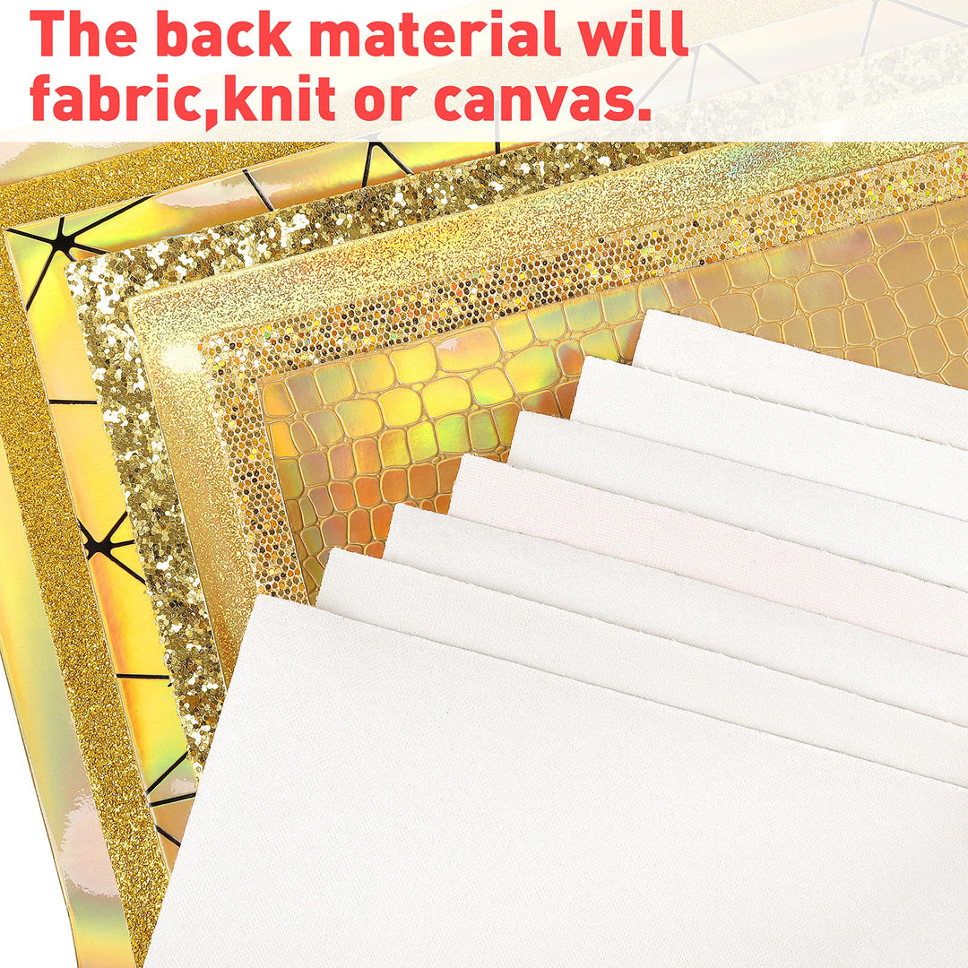 ZAIONE Gold Faux Leather Sheets: 7Pcs 8x12Inch Glitter 