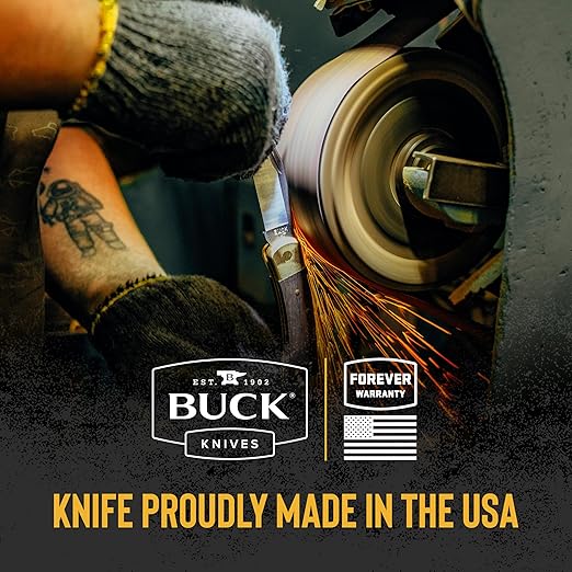 Buck Knives 119 Special Fixed Blade Hunting Knife, 6" 420HC Blade, Black Phenolic Handle with Leather Sheath