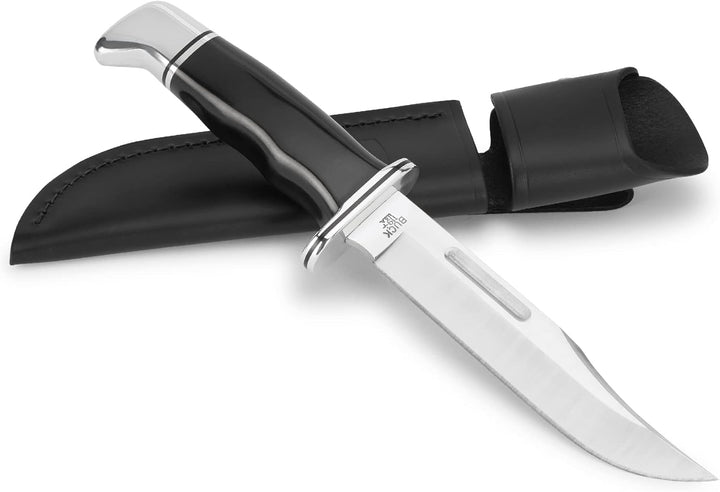 Buck Knives 119 Special Fixed Blade Hunting Knife, 6" 420HC Blade, Black Phenolic Handle with Leather Sheath