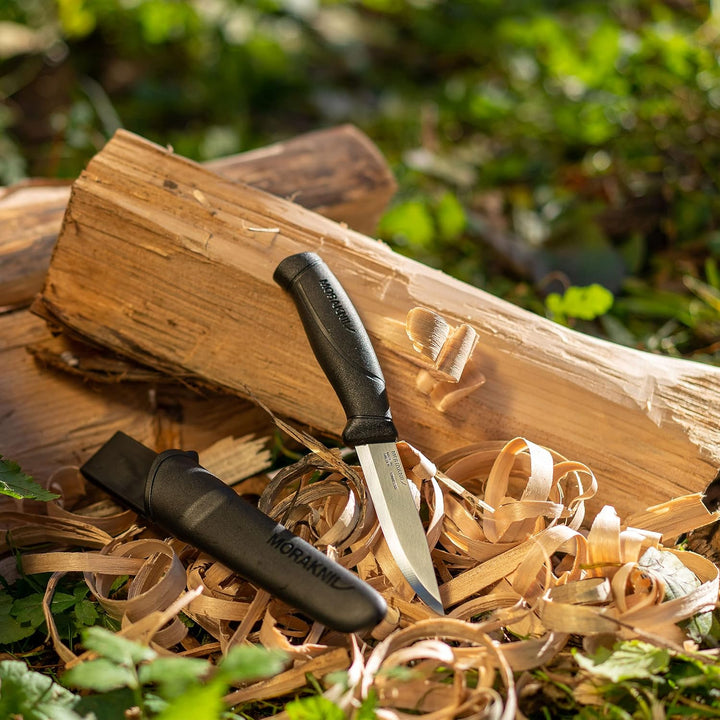 Morakniv Companion Stainless Steel Fixed-Blade Knife with Sheath, 4.1 Inch,Black
